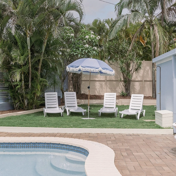 The Blue Water Motel pool area